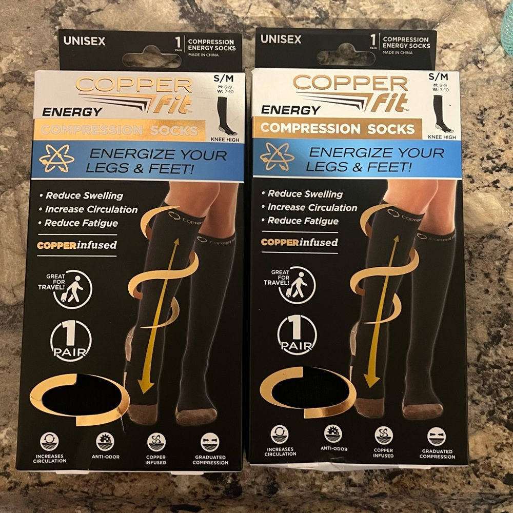 NIB Unisex Copper Fit Compression Socks